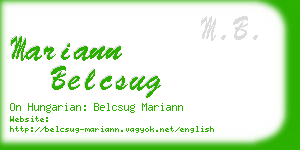 mariann belcsug business card